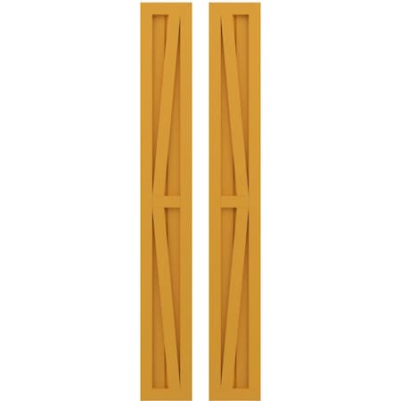 Americraft 2-Board Wood 2 Equal Panel Frmd Board-n-Batten Shutters W/ Dubl Z-Bar, ARW102BF207X42TUH